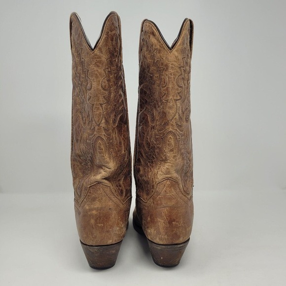 [SOLD]Dan Post Boots Womens 9.5M Santa Rosa Snip Toe Tan Western Cowboy DP3463 - Picture 4 of 10